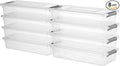 novelinks Clear Plastic Storage Bins with lids, Stackable Storage Containers, Durable Craft Storage Boxes, Organization Containers for Home Office (4 Quart 8 Pack)