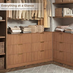 6 Drawer Dresser for Bedroom, 55" Wide Fluted Chest of Drawers