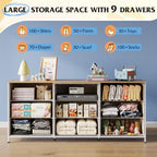 WLIVE Dresser TV Stand for 75 Inch TV, 9 Drawer Dresser for Bedroom