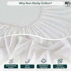NON Sticky cotton Queen Size Sleeper Sofa Sheets, 4 Piece Egyptian Cotton Bed Sheet Set for Sofa Bed, 10" Deep Pocket for Pull Out Couch Mattress, 60" x 75", White Solid, Soft & Breathable