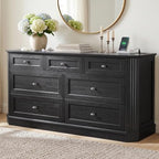 7 Drawers Dresser for Bedroom, 54" Wide Chest of Drawers w/Charging Station