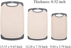 FLYINGSEA Cutting Boards For Kitchen, Anti-Skid Eco-Wheat Straw Cutting Board Set (3 Pcs), Dishwasher Safe (light brown)