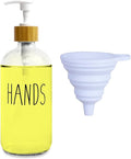 LOOCHICA Clear Glass Soap Bottle - Hands Free Dispenser for Kitchen or Bathroom