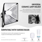 NEEWER 24x24in/60x60cm Softbox with E26 Porcelain Socket/Power Cord/White Diffuser/Stand Adapter, Durable Nylon Softbox Lighting Modifier for Studio Photography Lighting, SF6060 (US Plug) - size: 60X60cm