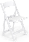 VINGLI Resin Folding Chairs with Cushion, Foldable Plastic Chair with Comfortable Padded Seats, Perfect for Event Party Indoor Outdoor, White, 1 PC