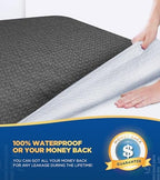 Premium 100% Waterproof Full Mattress Protector, Breathable Cooling 3D Air Fabric Mattress Cover, Soft Hypoallergenic Noiseless Bed Cover Machine Washable Vinyl Free, 8-21'' Deep Pocket (Black)