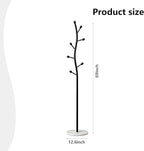 sawsile Black Coat Rack Freestanding,Coat Hanger Stand with Natural Marble Base,Modern Sturdy Metal Clothes Rack Standing Hall Tree Hanger for Hats,Scarf, Bag, Jacket