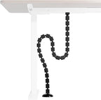 PEGZONE Under Desk Cable Management Spine – Flexible Cable Snake Organizer for Standing Desk, Tool-Free Magnetic Vertebrae Wire Management for 0.4"-2" Table, Black