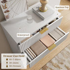 Wood Tall 5 Drawers Dresser, 27.6" W Fluted Modern Dressers for Bedroom