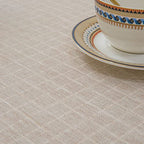 GLORY SEASON Textured Tablecloth Linen-Look Rustic Burlap Style Washable Solid Heavy Weight Lace Trim Rectangle Fabric Table Cloth,Table Cover for Kitchen Dinning Tabletop Decoration55x70 in Beige - size: 70" x 55" (Rectangular)