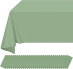 32 Pack Sage Green Plastic Tablecloth for Rectangle Tables, Premium Decorative Sage Disposable Table Cloths for Parties, Rectangle Party Table Cover for Birthday Wedding Baby Shower Party, 54x108 Inch
