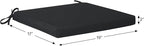 WestinTrends Solace Outdoor Patio Kitchen Dining Chair Square Seat Cushions Set of 4, 19 x 17, Black