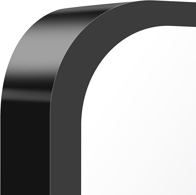 FORBATH Black Bathroom Mirror for Over Sink, Wall Mirror 16x24 Inch with Metal Frame, Rounded Corners for Bathroom, Bedroom, Entryway Décor