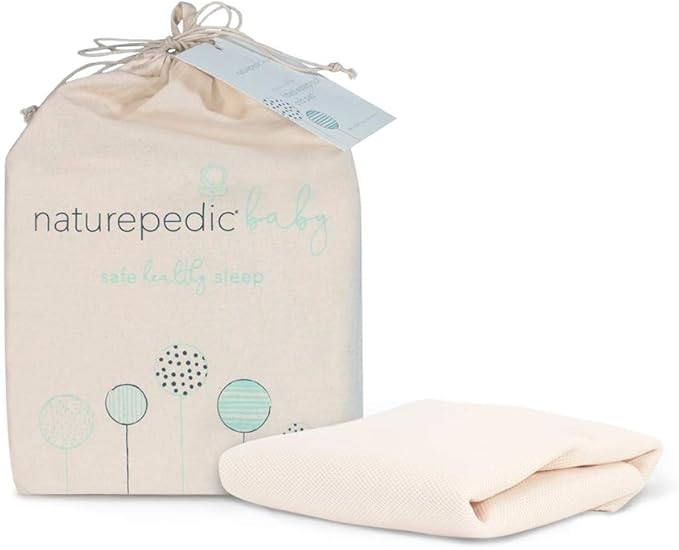 Naturepedic Organic Crib Mattress Cover - Waterproof, Skin-Friendly, Breathable & Absorbent Protector - Removable Pad for Baby and Toddler Bed - Standard Size