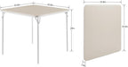 VECELO 34'' Folding Card Table Square with Soft Padded Tabletop, Portable for Dining Room, Parties, Games, Puzzles, Beige