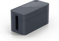 Durable Cavoline Cable Management Box S - Safely Store Power Blocks and Cables - USB Cable Outlet for Charging Devices - Made of Flame Retardant Plastic - Small Box in Graphite