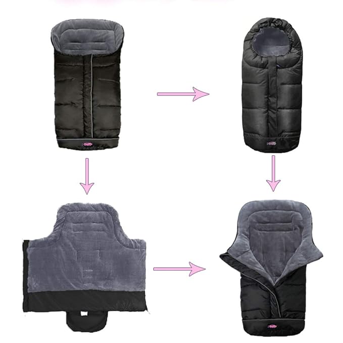 Cozy Toe Stroller Bunting Bag,Soft Coral Fleece Lining,Weather Proof Universal Footmuff Adaptable for Strollers Joggers Pushchair
