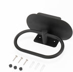 Hand Towel Ring with Shelf, Stainless Steel Hand Towel Holder, Heavy Duty Bath Accessories, Wall Mounted Towel Hanger for Bathroom Kitchen (Matte Black)