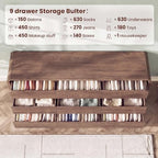 Modern 63" Wide 9 Drawers Dresser with Curved Profile Design,Walnut