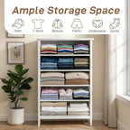 Karl home White Farmhouse 5 Drawers Tall Dresser, Bedroom Storage Chest