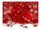 Allenjoy 8 x 6 FT Red Christmas Sparkle Bokeh Snowflakes Photography Background Xmas Party Decor Backdrop for Photo Studio Prop Supplies - size: 96 x 72 in