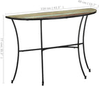 Solid Reclaimed Wood Side Table, Mixed Color Finish, 15.7x43.3x30.3 Inch Console