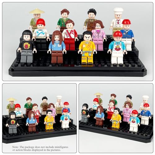 Acrylic Minifigure Display Case Stackable Action Figures Blocks Display Box, Clear Dustproof Display Case Box for Lego Lovers - color: Black, size: Medium 1 Pack