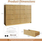 MAISONARIA Dresser for Bedroom, 8 Drawer Double Dresser, Modern Chest of Drawers for Bedroom, Living Room, Entryway and Closet, 15.7" D x 55" W x 37.4" H, Natural