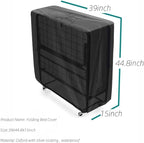 Rollaway Bed Cover, Waterproof and Dustproof Folding Bed Storage Cover, Portable Universal Fits Twin Size 38-Inch Beds (L: 39"L x 15"W x 44.8"H)