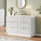 Decofy Fluted 6 Drawers Dresser, 47.2'' Wide Chest of Drawers for Bedroom