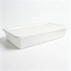(2 Pack) 41 Quart Under Bed Storage Containers, Clear Rigid Plastic Underbed Storage Bins with Snap-On Lid, Stackable Flat Organizer Boxes for Bedroom Closet Home, White