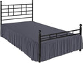 Ruffle Bed Skirt with Split Corners, Microfiber Dust Ruffled for a Perfectly Tailored Bedding Ensemble, Wrinkle and Fade Free, Easy Fit, King Size 15 Inch Drop, Dark Grey
