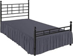 Ruffle Bed Skirt with Split Corners, Microfiber Dust Ruffled for a Perfectly Tailored Bedding Ensemble, Wrinkle and Fade Free, Easy Fit, King Size 15 Inch Drop, Dark Grey