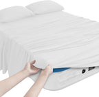 Magik & Kover Queen Sheet Set for Air Mattress - 4 Piece Queen Sheet Set Deep Pocket Up to 24 Inches - Soft & Breathable Air Mattress Sheets Queen Size with Extra Deep Pocket - White