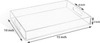 Clear Sturdy Acrylic Serving Tray with Handles-10x15Inch-Serving Coffee,Appetizer,Breakfast,Butler-Kitchen Countertop Tray-Makeup Drawer Organizer-Vanity Table Tray-Ottoman Tray-Decorative Tray