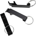 cnomg 16 pcs Metal Bottle Opener, Split Key Ring Chain Keychain Bulk Aluminum Pocket Claw Bar Soda Beverage Beer Bottle Opener (black)