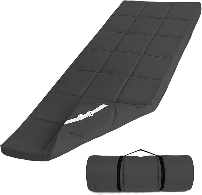 Cot Mattress Topper (Improved Thickness), Foam Quilted Pads for Camping, Soft Comfortable Sleeping Cot Mattress Pad Only, Camping Pad 75"x30" for Camp Cot/Rv Bunk/Narrow Twin Beds, Navy
