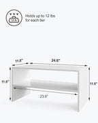 2-Tier Stackable White Shoe Rack, Wooden 2-Shelf Shoe Organizer Freestanding Shoe Storage Stand for 6-9 Pairs, Perfect for Closet, Entryway, Office Use - Modern White