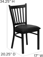 Flash Furniture Hercules Series Vertical Back Metal Restaurant Chairs,