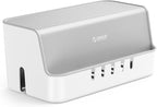 ORICO Cable Management Box with Phone Stand Lid, Large Cord Organizer Case for Hiding Power Strips & Surge Protectors, Heat Dissipation Desktop Wire Hider for Home, Office, School - PB02