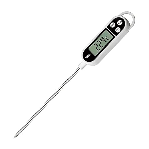 Electronic Digital Display Thermometer, 304 Long Probe, Suitable for Kitchen Cooking, BBQ, with Waterproof Feature and Capable of Sensitive and Rapid Measurement.
