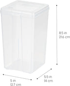 IRIS USA Food Storage Containers with Flip-Top Lid, 2.7 Qt - 6 Pack, Clear Stackable Food Containers for Kitchen & Pantry Organization, BPA-Free, Food Grade Plastic For Flour, Sugar, Dry Food, Grain