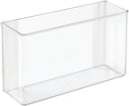 mDesign Plastic Adhesive Mount Storage Organizer Container for Kitchen or Pantry Wall Organization - Space Saving Holder for Sandwich Bags, Foil - 11" Wide - Ligne Collection - Clear