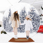 7x6ft Snow Globe Backdrop Winter Snowy Scene Backdrop Glitter Winter Forest Photography Background Large Fabric Snow Globe Banner Christmas Party Decorations for Xmas Holiday Party Decor Photo Props