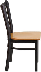 Flash Furniture 2 Pack HERCULES Series Black Vertical Back Metal Restaurant