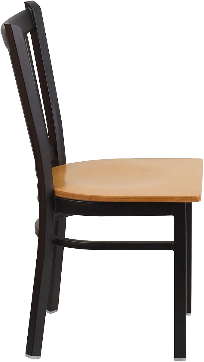Flash Furniture 2 Pack HERCULES Series Black Vertical Back Metal Restaurant