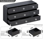 Standifurno Dresser for Bedroom, Modern Cuved Dresser with 9 Drawers,Black Dresser with Handleless Design, Closet Storage Dresser, 15.43" D x 57" W x 28.3" H (9 Drawers)
