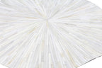 Faux Cowhide Round Area Rug | Non-Slip Leather Floor Carpet for Living Room, Bedroom, and Home Décor | Modern Stylish Accent Rug(White_9x9)