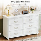 Chrangmay Modern Chest of Drawers with 6 Drawers,Deep Drawers,Clothes Organizer,Large Storage Cabinet for Living Room, Bedroom,Hallway,with Anti-Tipping Device,White