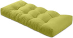 Bench Cushion 27 inches,Indoor/Outdoor Non-Slip Tufted Cushions, Premium Waterproof Linen, Soft Piano Sofa Cushions, Entryway Storage, Bay Window, High-Density Memory Foam(Green-27x12x4in)